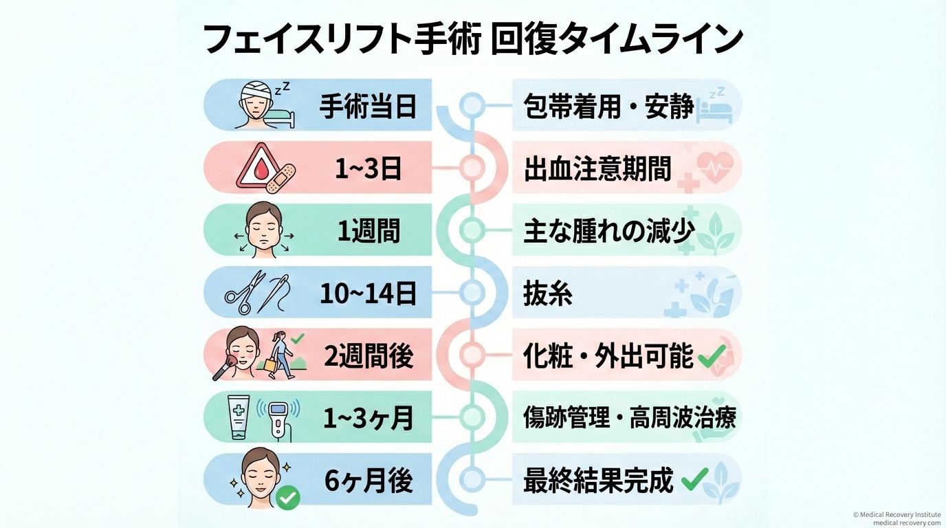 フェイスリフト回復タイムライン