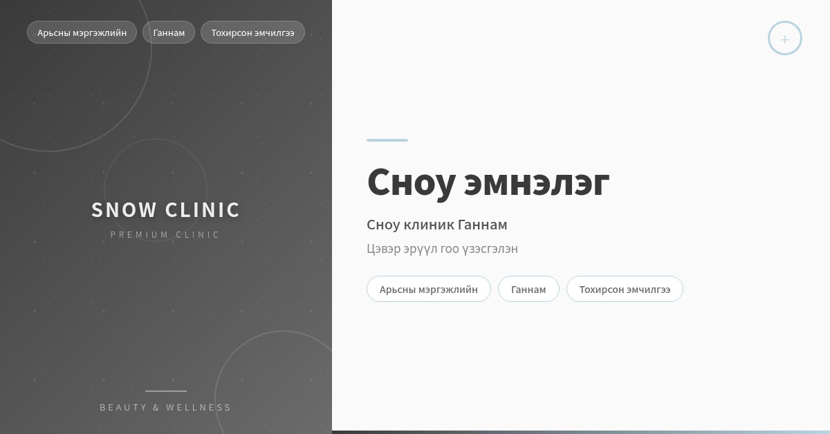 Snow Clinic (Сноу клиник) - Лазер лифтингээр мэргэшсэн Каннам цогц арьс гоо заслын клиник